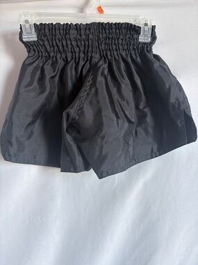 Black Elastic Waist Short Skirt